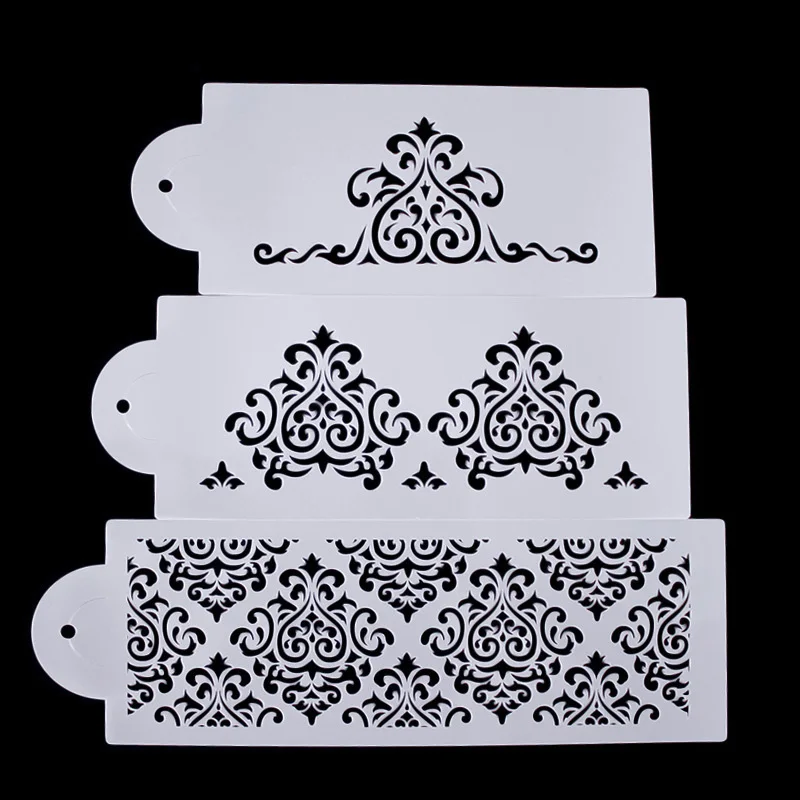 3 шт. практичный кружевной цветок торт печенье помадка сторона трафарет для