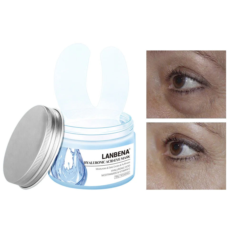 Hyaluronic Acid LANBENA патчи для глаз уход за лицом патчи под глазамаска для глаз Vitamina C подушечки для глаз уменьшает темные круги мешки морщины у глаз восстанавливающий, Увлажняющий Укрепляющий сыворотка для ухода за кожей лица - Цвет: Hyaluronic Acid