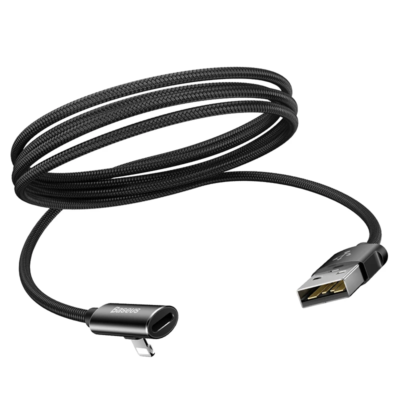 Baseus 2 в 1 USB кабель для iPhone XR Xs Max Быстрая зарядка USB адаптер для iPhone Xs 8 7 Plus USB зарядное устройство кабель для iPhone адаптер - Цвет: Black