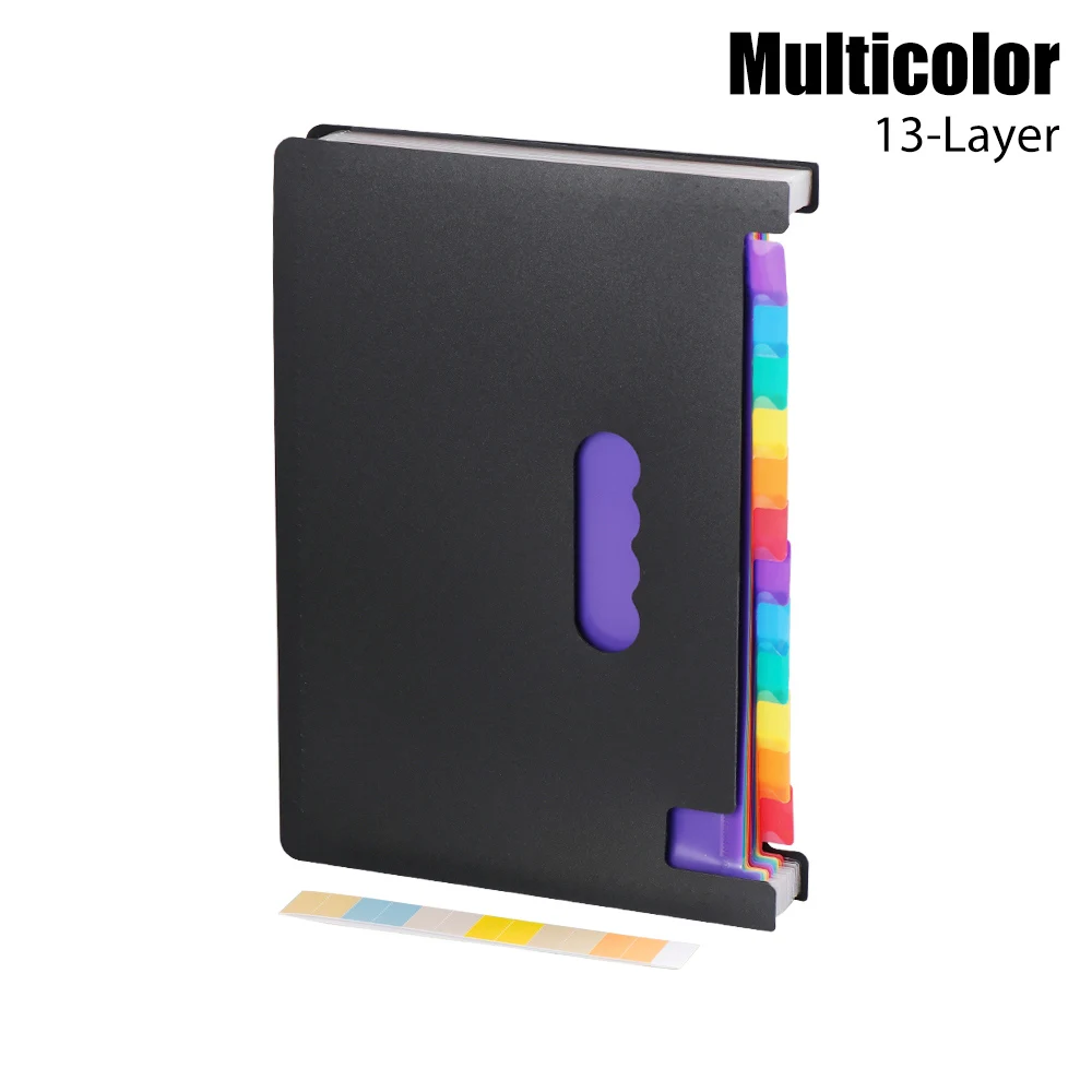 13-Layer Multicolor 13/24 карманов, радужная расширяющаяся папка для документов А4, держатель для документов, бумаги, сортировочный ящик для папок, самостоящий портфель, Органайзер - Цвет: 13-Layer Multicolor