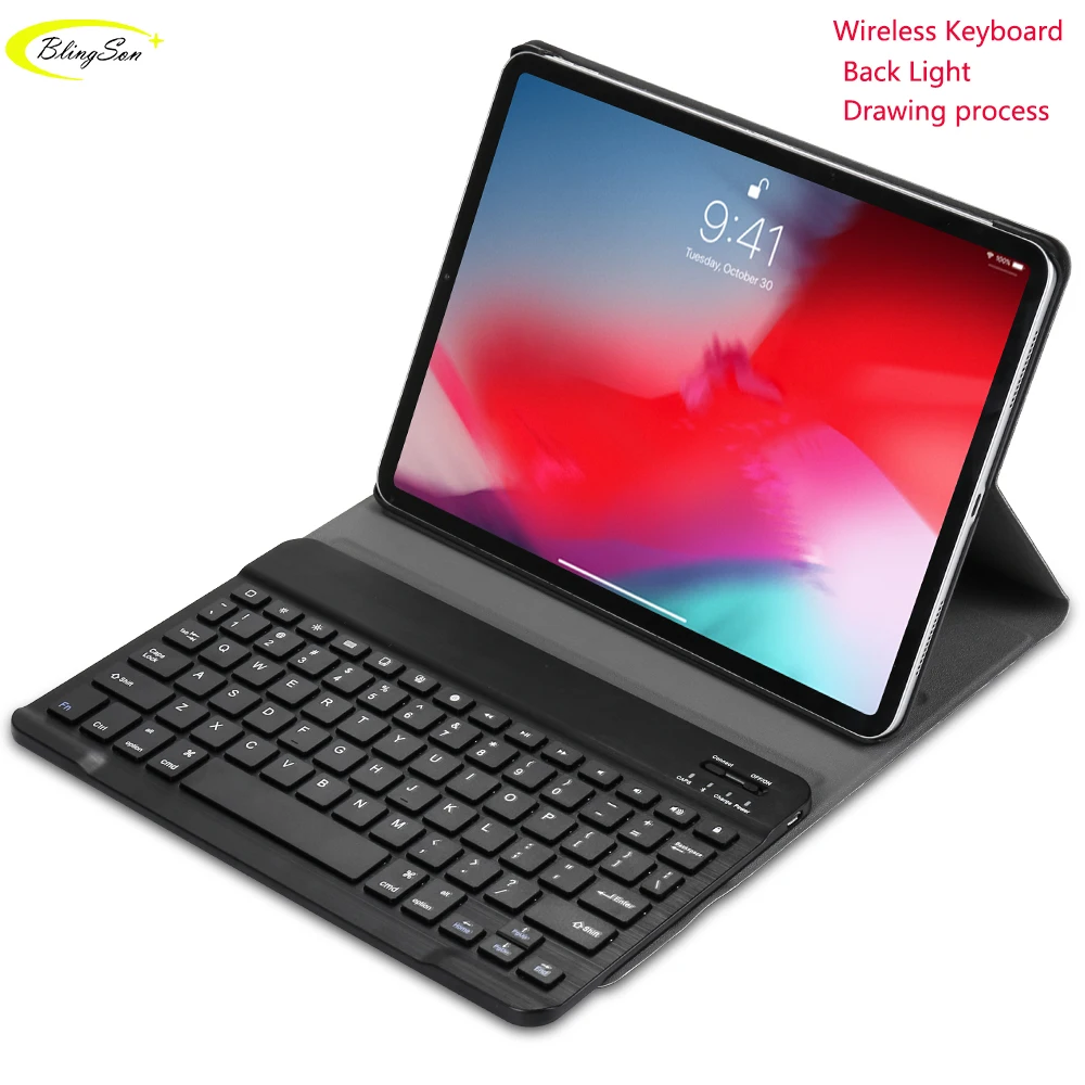 Чехол для нового iPad Pro 11 с беспроводной Bluetooth клавиатурой 360 полноразмерный