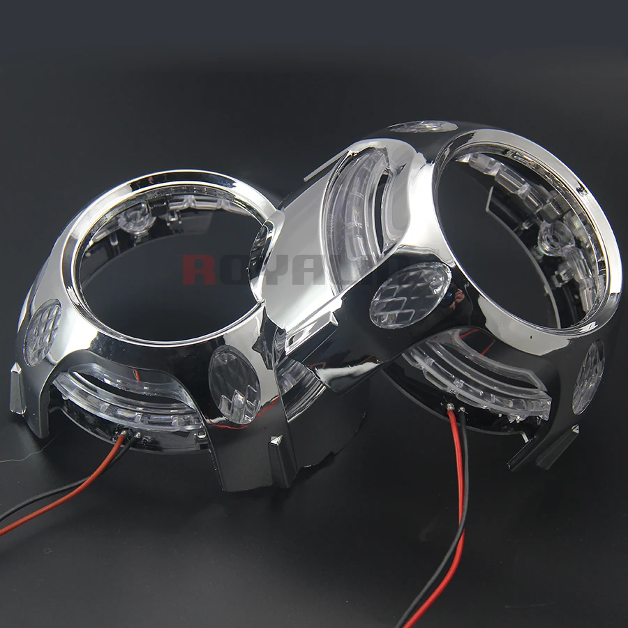 ROYALIN DRL светодиодный ангельские глазки дневные ходовые огни мини Биксенон HID