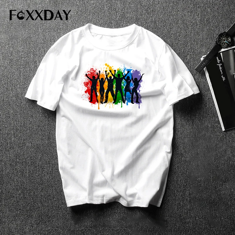 Футболка с надписью Pride ЛГБТ для геев лесбиянок Радужный дизайн футболка мужчин и