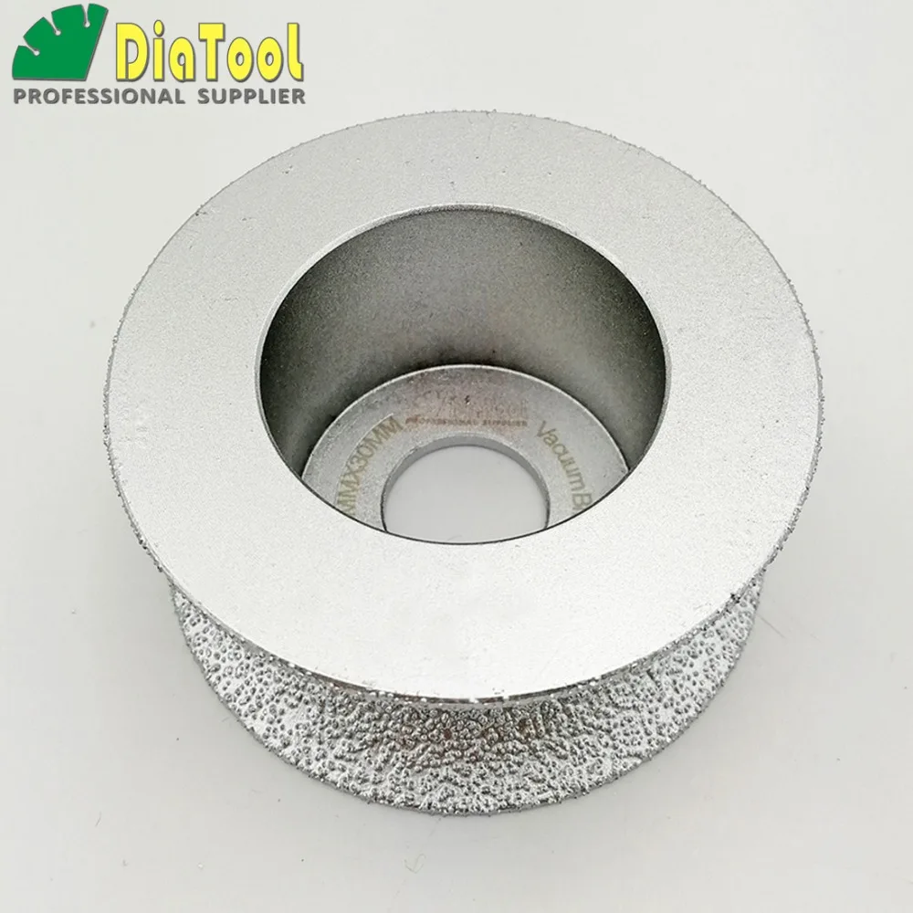 DIATOOL Dia75mmX30mm Half-round Vacuum Brazed Diamond HAND-HELD Profile Wheel For Stone Artificial Ceremics Glass Concrete | Инструменты