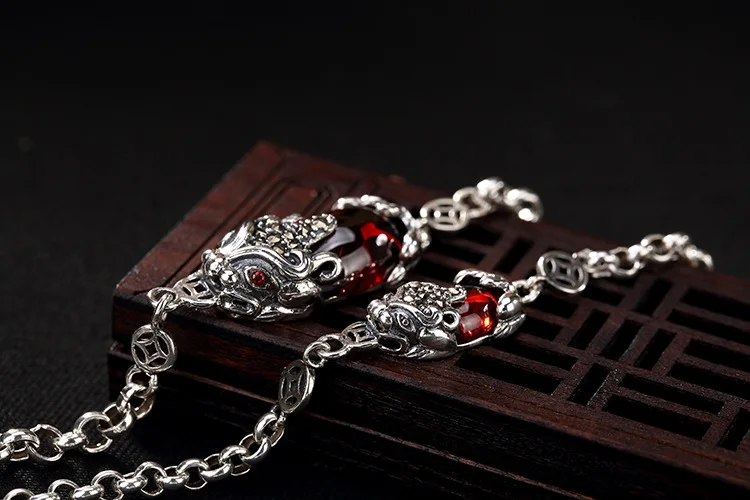 S925 Стерлинговое Серебро Lucky God Beast винтажный индивидуальный тайский серебряный высококачественный Женский браслет ювелирные изделия для женщин YB949