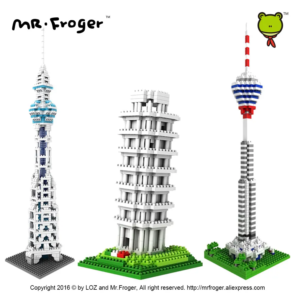 Mr.Froger LOZ Tower of pisa Diamond Block World Famous Architecture Series Tuscany Italy City Building Blocks Classic toy House | Игрушки и