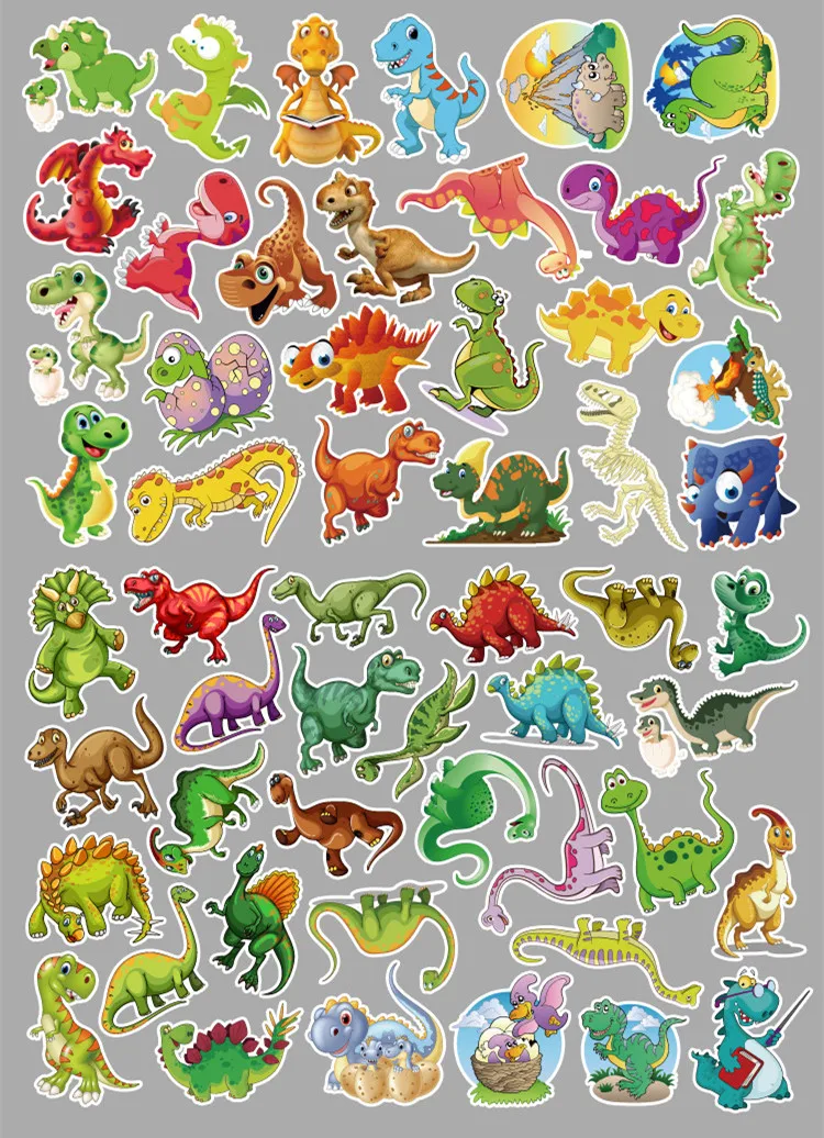 50 ⑤ упак. динозавр Детская мультяшная наклейка чемодан мобильный телефон