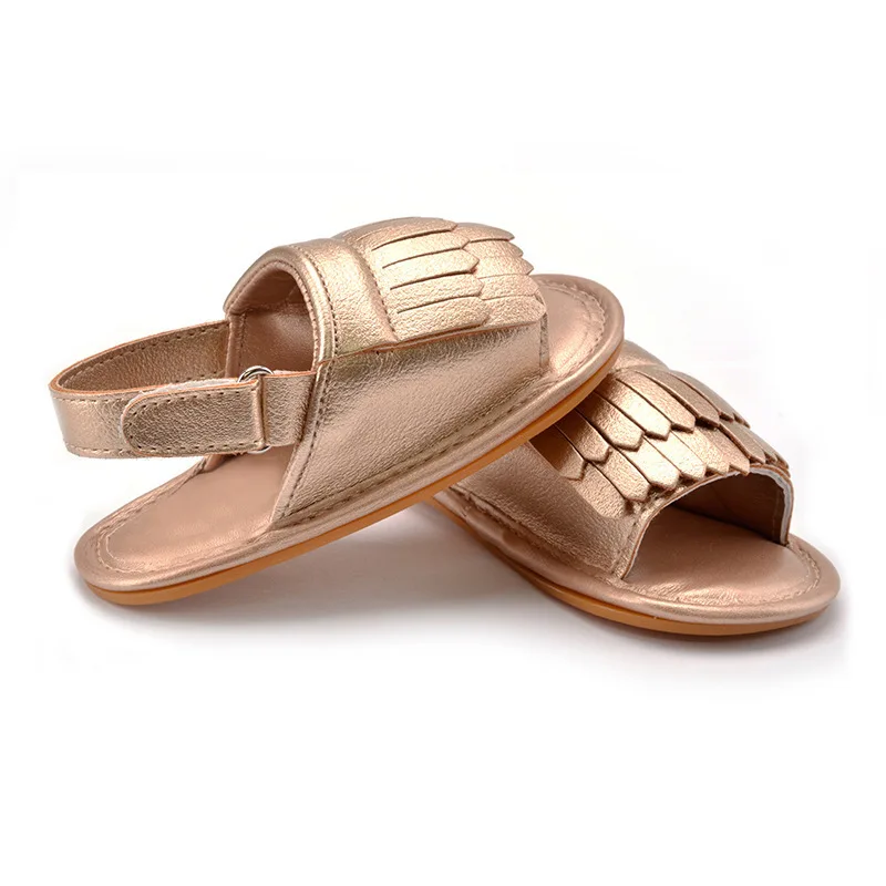 Летние детские первые ходунки с мягкой подошвой и бахромой обувь ярких цветов