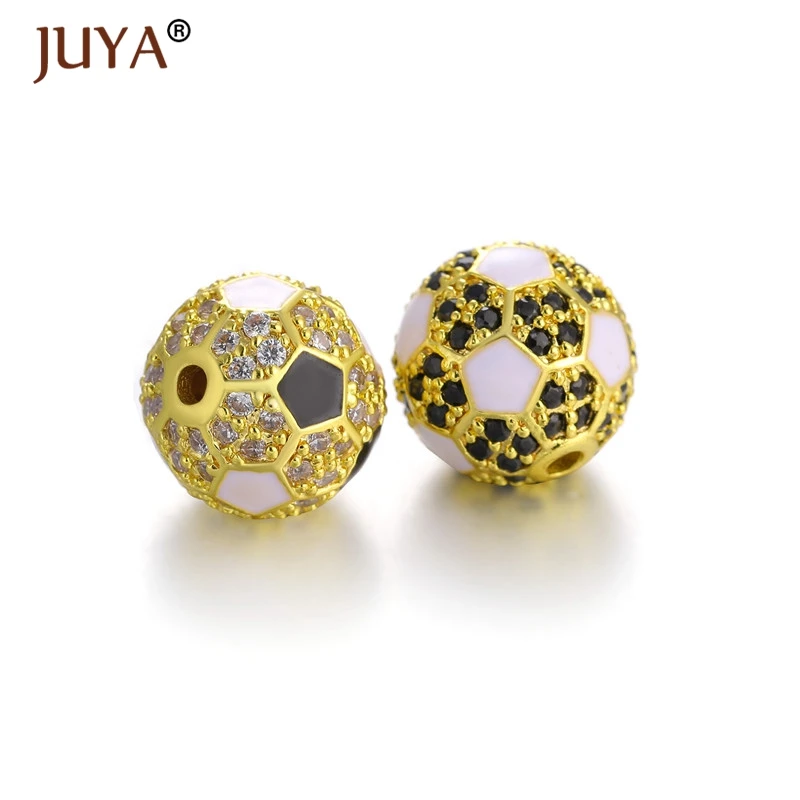 Бусины Juya Gold Black 10 мм из меди с микрозакрепкой циркона | Украшения и аксессуары