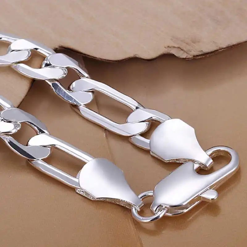 KITEAL новинка 2017 посеребренные браслеты серебряного цвета для мужчин 10 мм 21 см три