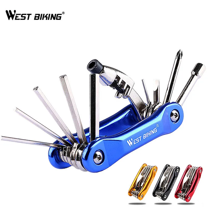 WEST BIKING Мультитул Инструменты для ремонта велосипеда цепь шестигранный спиц гаечный ключ Отвертка 10 в 1 комплект Набор дорожный MTB велосипед Велоспорт мульти инструменты