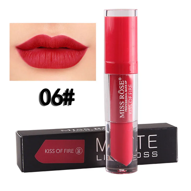 6 Miss Rose, водостойкий блеск для губ, матовый цвет, косметика, стойкий пигмент, бархат, Матовый Металлик, телесный, губная помада, Жидкий Макияж - Цвет: 6