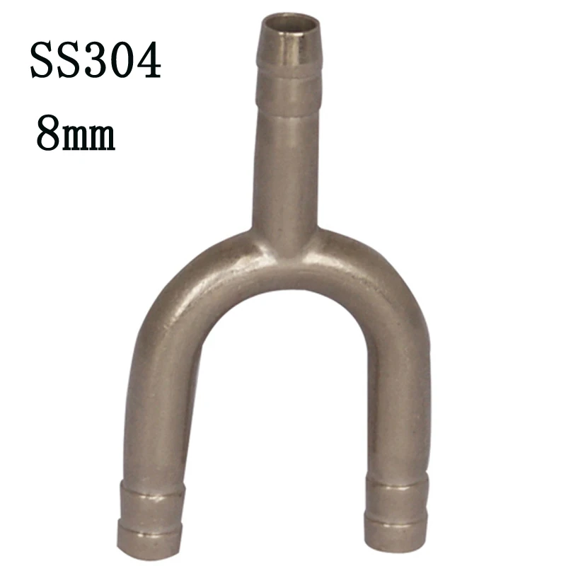 2 шт./лот 8 мм U образная 3 сторонняя штуцер для шланга латунная Тройная труба