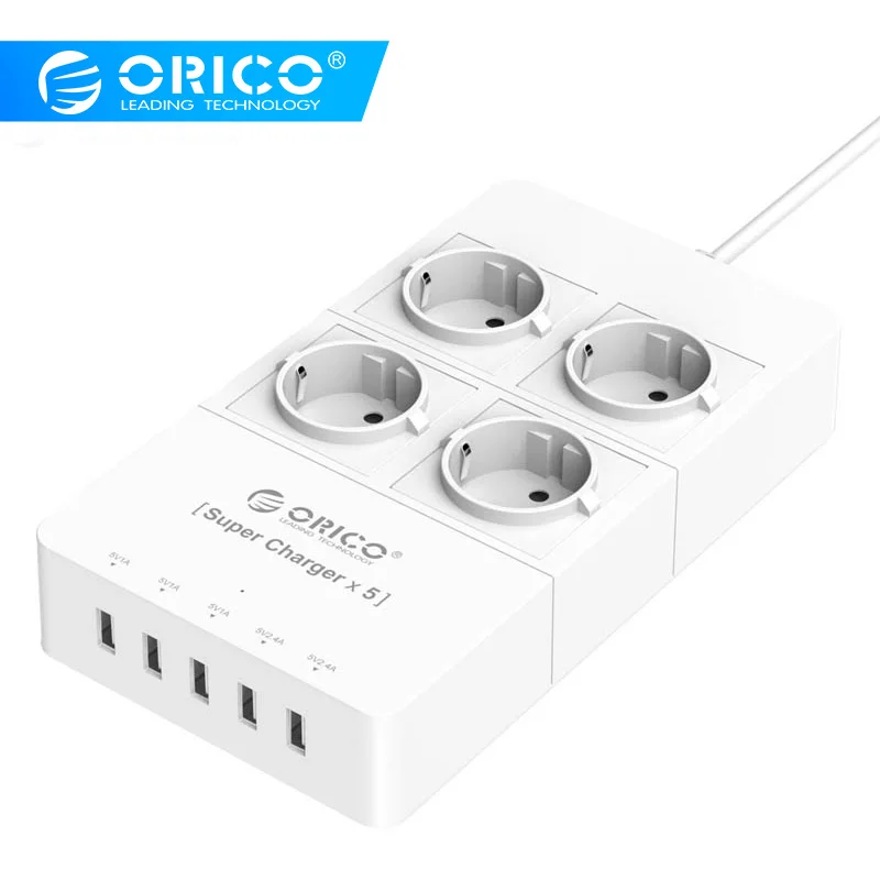 ORICO HPC 4A5U UK/US/EU вилка для электрической розетки 5 x 5V2.4A USB зарядное устройство порты