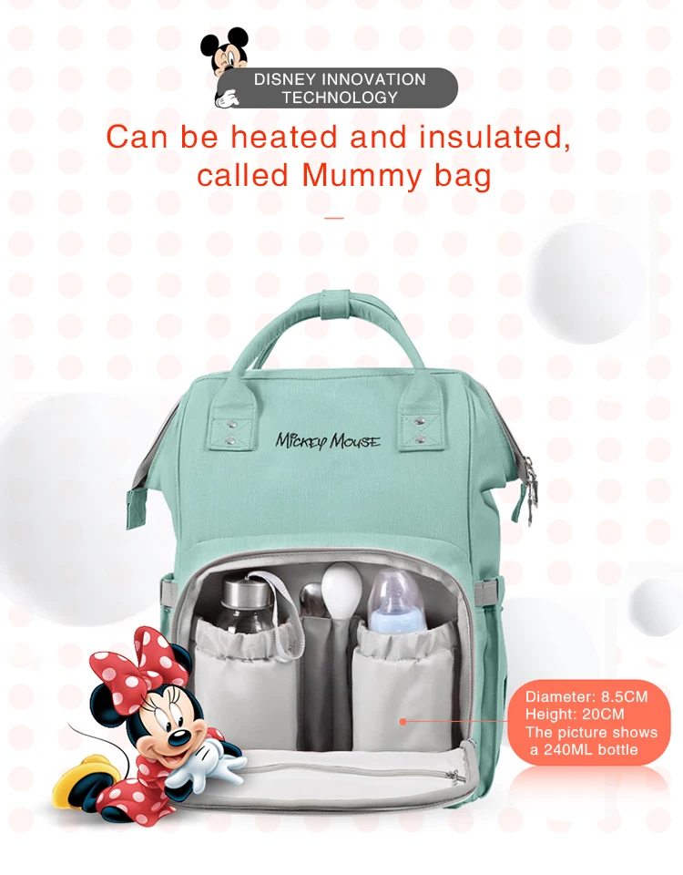 Disney Minnie Mummy сумка для подгузников для беременных брендовая Большая вместительная Детская сумка рюкзак для путешествий дизайнерская сумка для ухода за ребенком сумки для подгузников