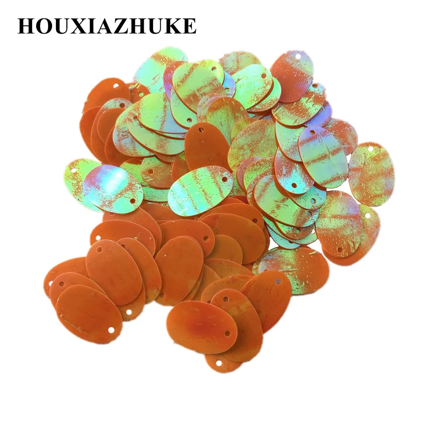 13*19 мм овальные кремовые Оранжевые ПВХ блестки с боковым отверстием 1100 шт. в лоте