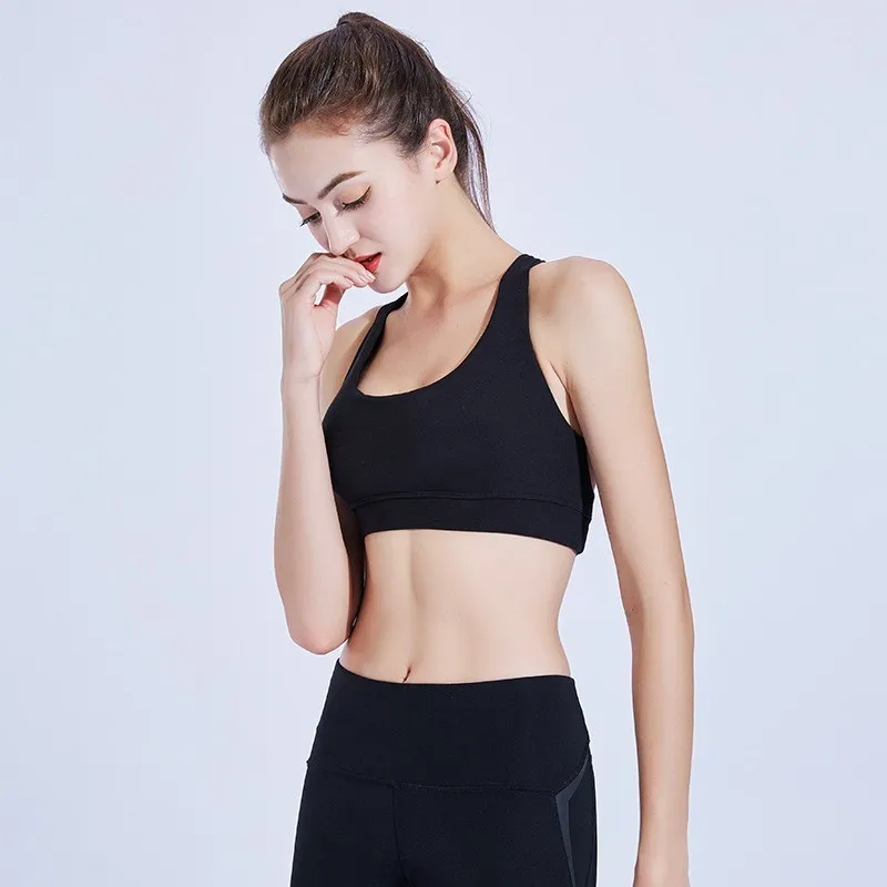 Women Sports Top Solid Push Up Bra Yoga Tank Fitness Sexy Sport Underwear Breathable Gym Running Sportswear | Спорт и развлечения