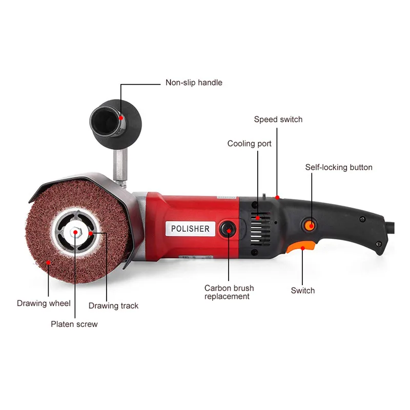 Полировальная машина для полировки портативного колеса Handel шлифовальный провод