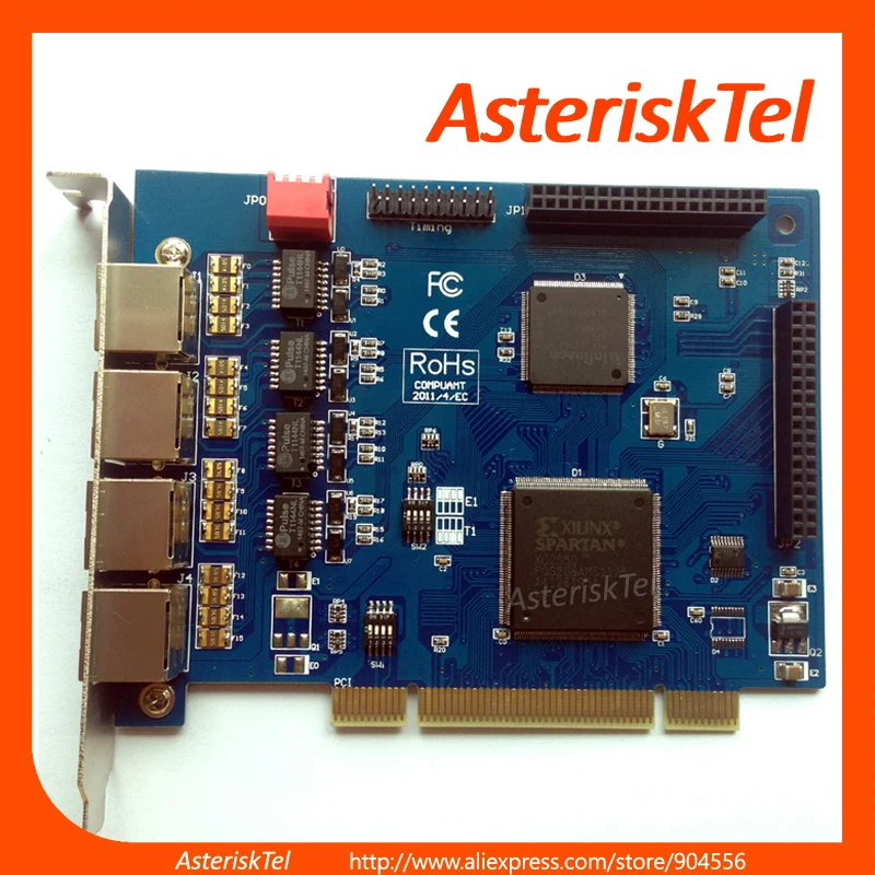 Карта E1 T1 карта ISDN PRI с 4 портами T1/E1 разъем PCI TE420P для VoIP PBX Asterisk поддерживает карту