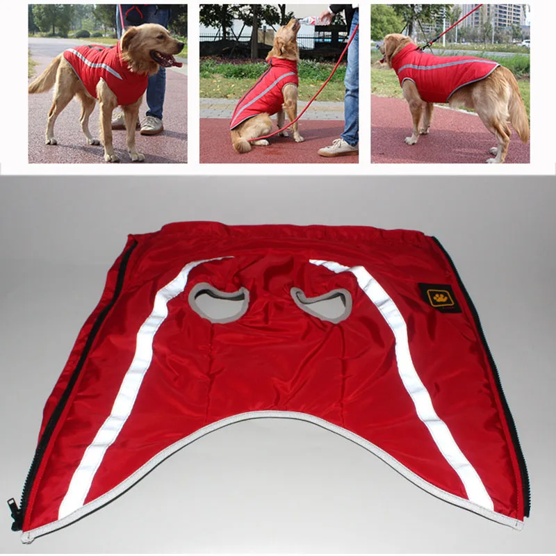 Reflective Dog Coat Winter Jacket for Large Dogs Windproof Waterproof Keep Warm Pet Clothes Big Outdoor XL - 6XL | Дом и сад