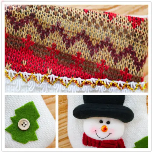 Новогодний Декор 2017 рождественские чулки носки вязаный Подарочный мешок с