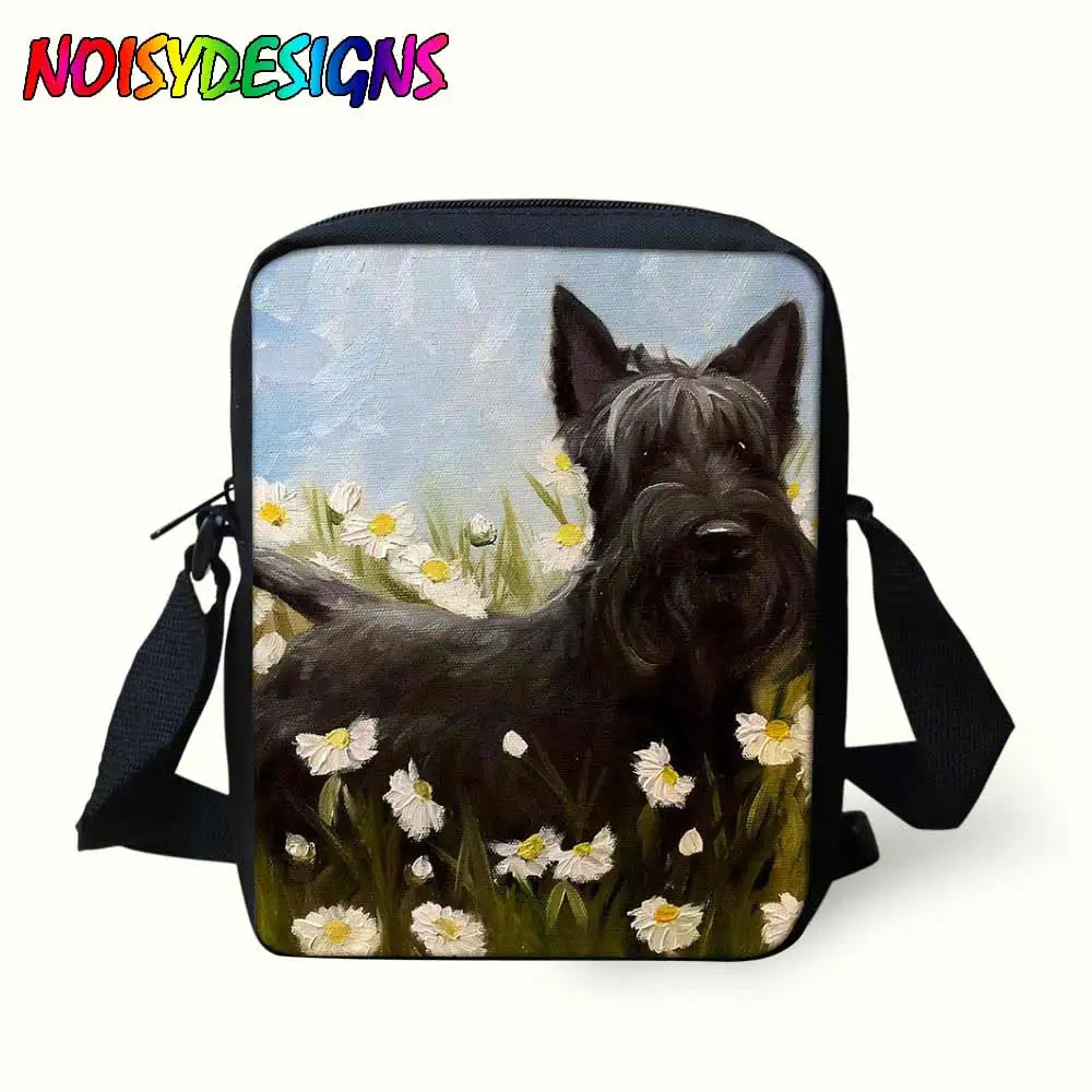 Бесшумные дизайнерские сумки мессенджеры Scottie dogs с рисунком школьный рюкзак мини