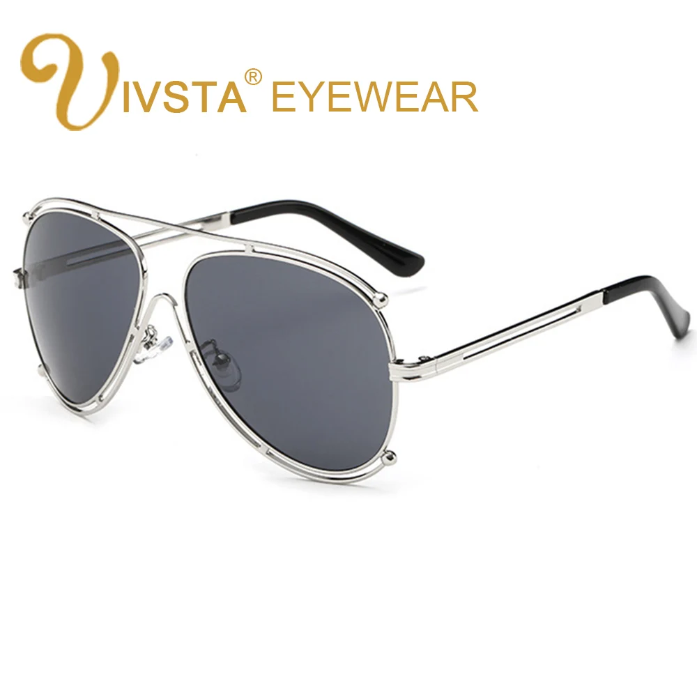 

IVSTA 2016 Fashion Luxury Sunglasses Men Brand Designer Glasses driver Pilot oculos de sol masculino Green Lense 6601 hollow