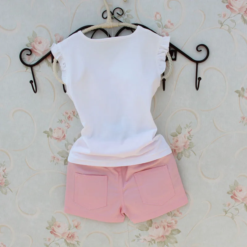 New Summer Girls Clothing Sets Children Baby Girl Clothes Cotton Short Sleeve T-shirt+Shorts Two-piece Suit 0-16Y | Детская одежда и