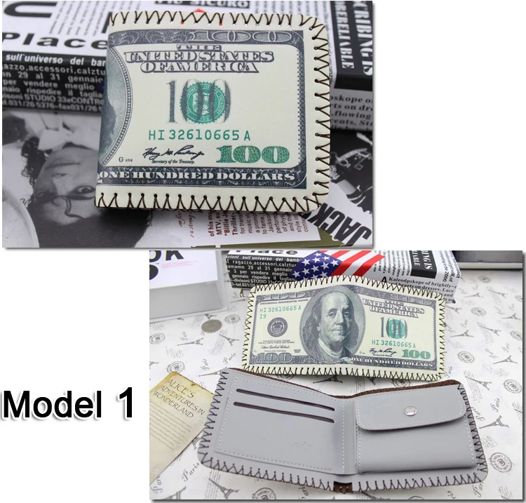 Винтажный бренд британский флаг США волшебный кошелек короткий складывающаяся