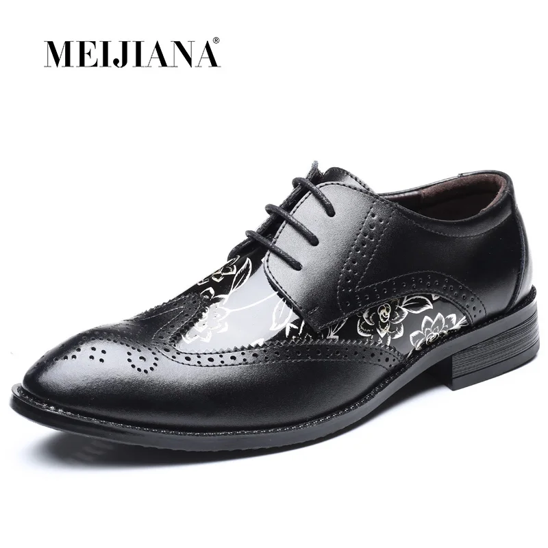 

MEIJIANA Men Oxfords Shoes Business Color pointed shoes casual shoes Lace-Up Bullock Business Men's Flats Push size 47