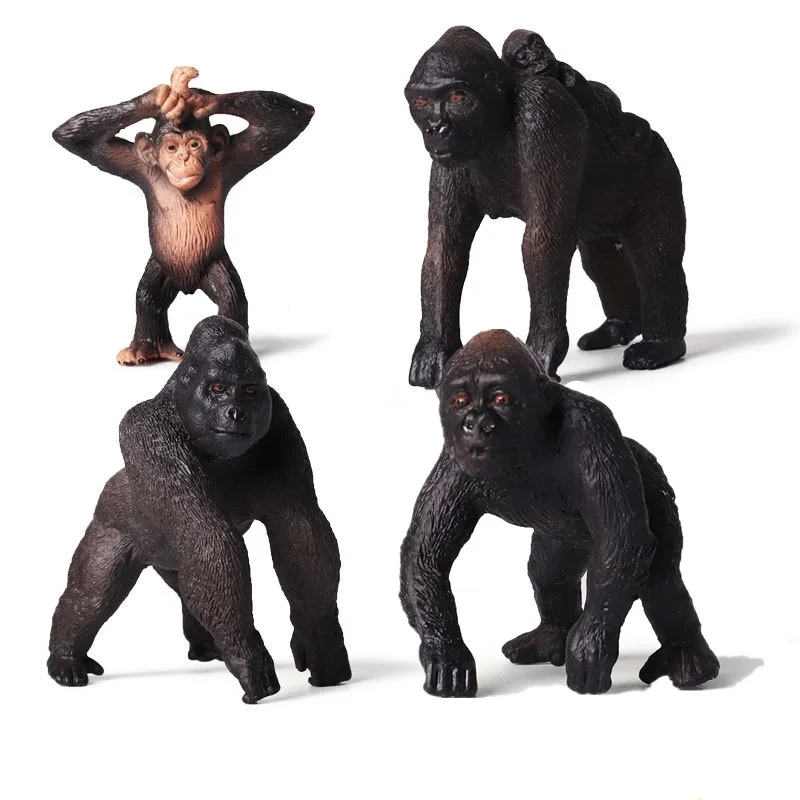 Фигурки Gorilla миниатюрная модель животного пластиковые украшения для гостиной