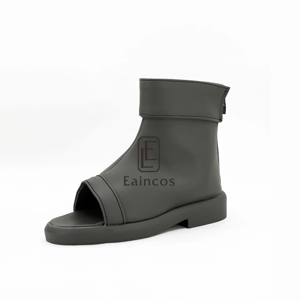 

Anime Naruto Uzumaki Kushina Cosplay Shoes Grey Short Peep Toe Boots Custom-made