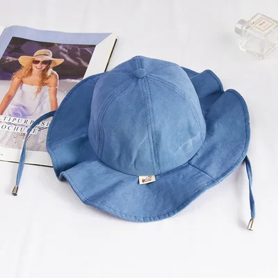 Детская однотонная шляпа в рыбацком стиле для мальчиков Весенняя большая Кепка с