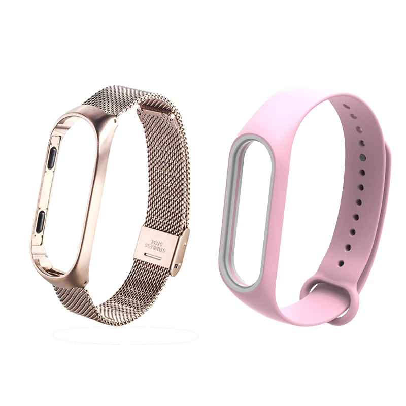 Резиновый браслет для Xiaomi Mi Band 4 спортивный из нержавеющей стали 3 2