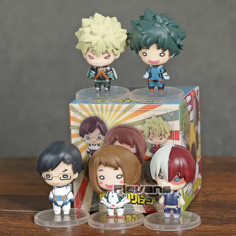 Мой герой мини ПВХ Цифры Katsuki Bakugo Izuku Midoriya Ochaco Uraraka шото Тодороки Tenya Иида 5
