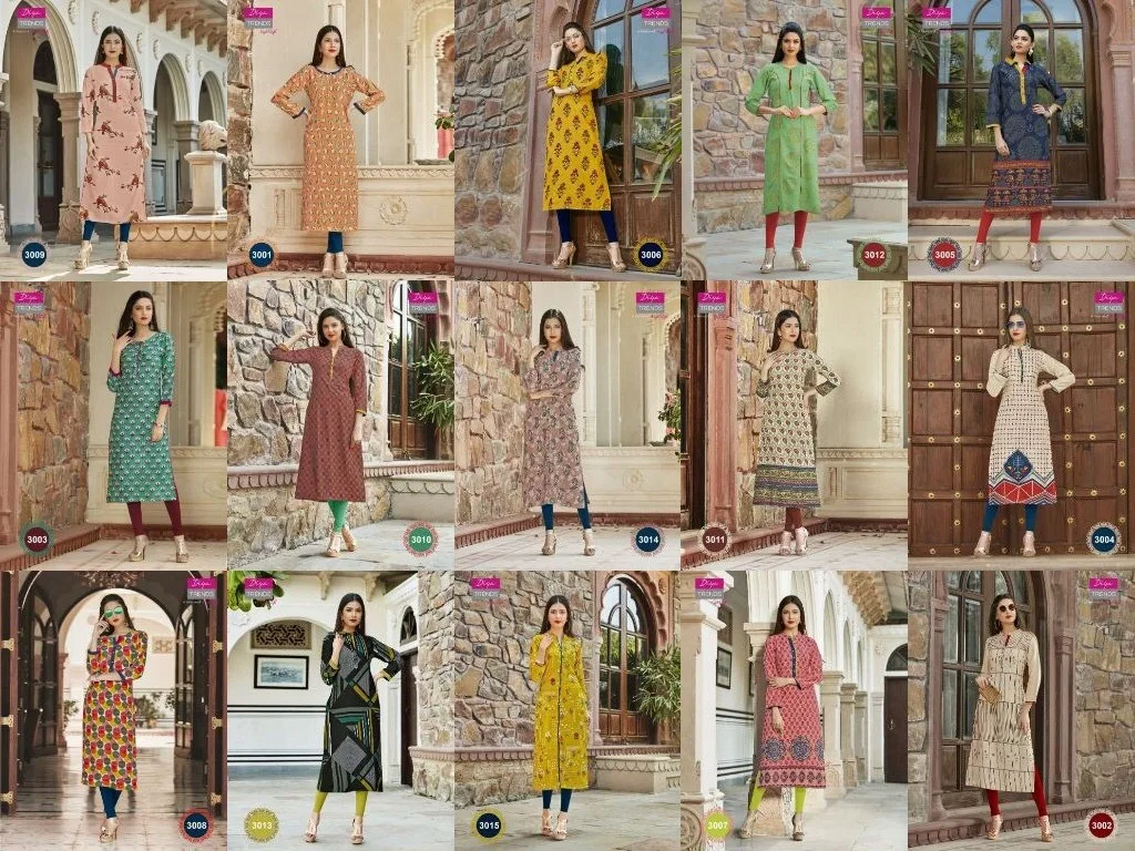 Индийская традиционная Курти 3 четверти рукав Хлопок Курта Болливуд