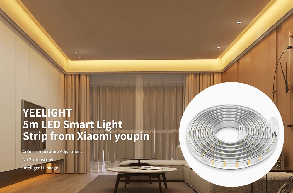 Xiaomi YEELIGHT Смарт светодиодный свет полосы 2700 K-6500 K приложение с дистанционным управлением по Bluetooth Управление голос Управление интеллигентая(ый) связь Smart Home