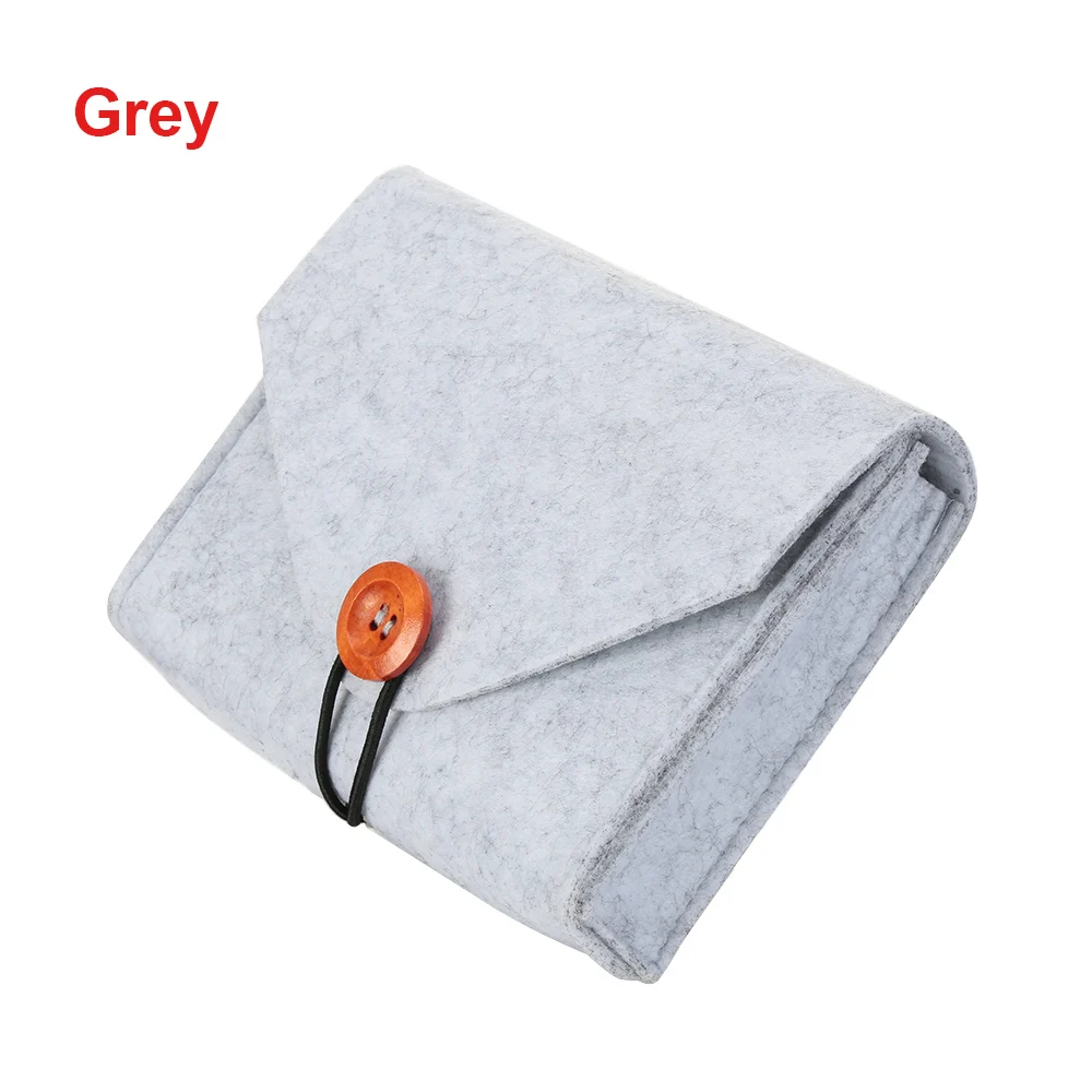 grey Мужской деловой Кошелек для монет, наушник, USB, дата, кабель, мышь, сумка для хранения денег, кредитная карта, ID держатель, войлочный чехол, кошелек, органайзер для путешествий - Цвет: grey