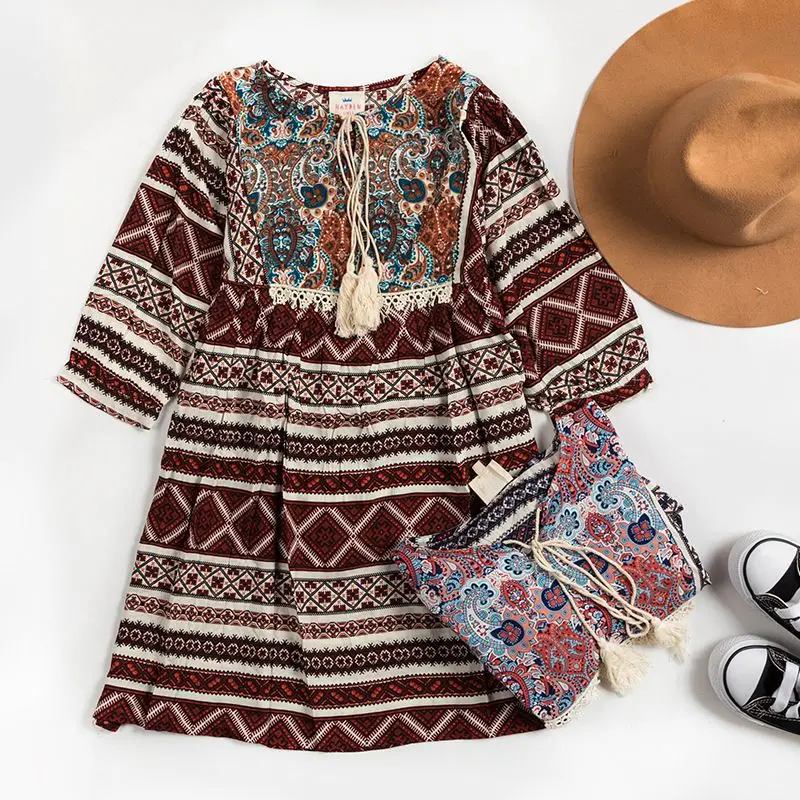HAYDEN для девочек богемное платье Дети Винтажные наряды Размеры детей 12 лет