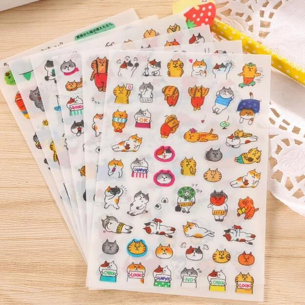 6 листов/упаковка в упаковке Kawaii японская наклейка для домашних животных Горячая