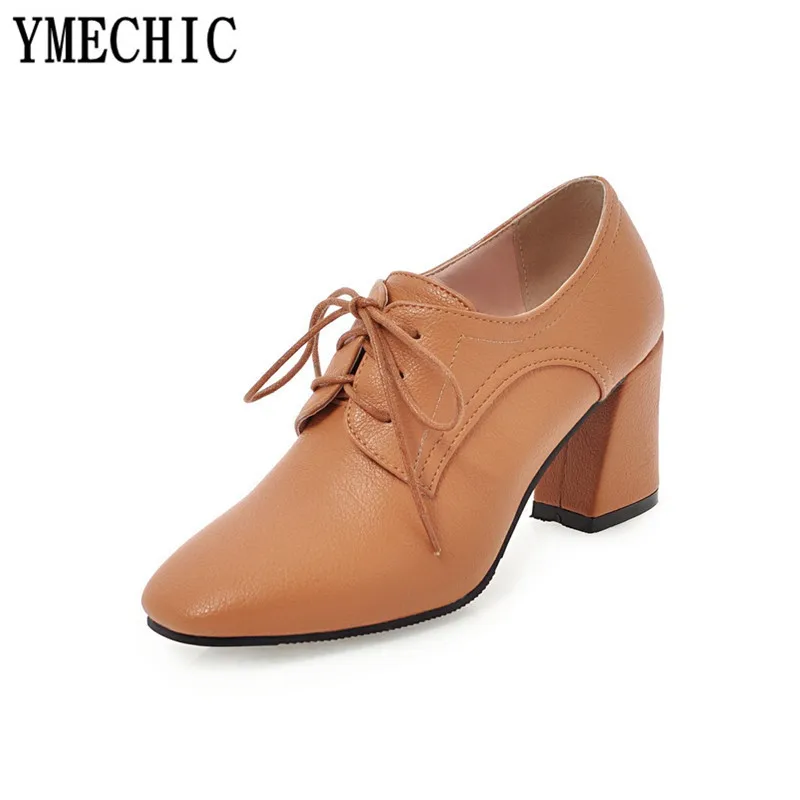 YMECHIC/2018 модные выразительные осенние офисные туфли-лодочки на высоком каблуке с