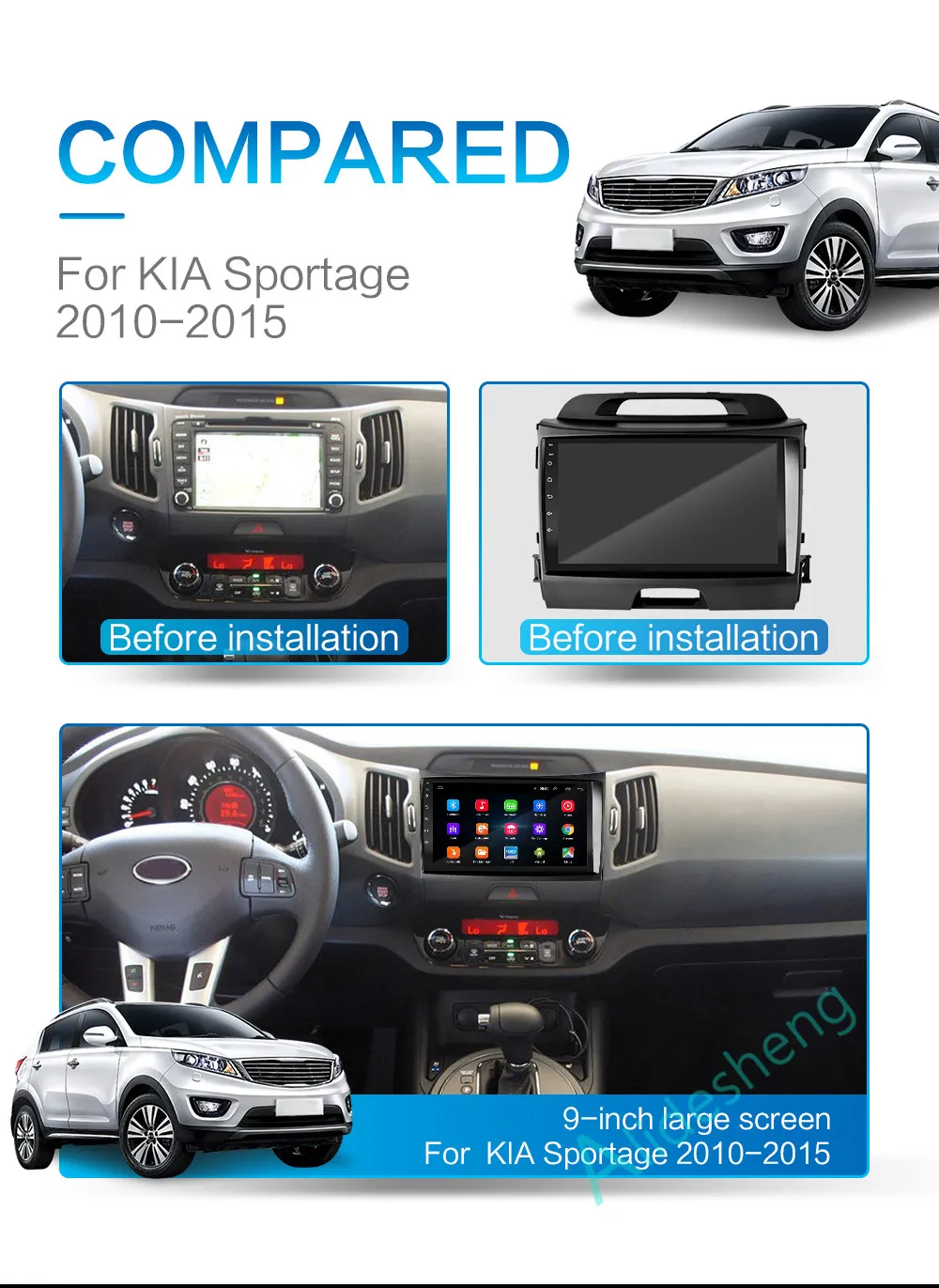 2.5D четыре ядра Android 8,1 Автомобильный мультимедийный DVD плеер для KIA Sportage R 2011 2008- лет gps WiFi радио Bluetooth 2 din