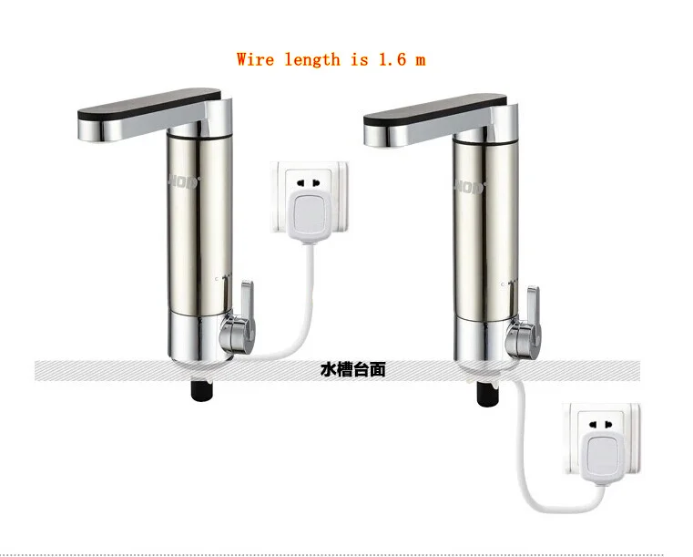 Фото 3000W Stainless Steel Instant Hot Water Tap Electric Faucet Kitchen Heating Heater Leakage Protection Обустройство дома 3000W Stainless Steel Instant Hot Water Tap Electric Faucet Kitchen Heating Heater Leakage Protection Обустройство дома