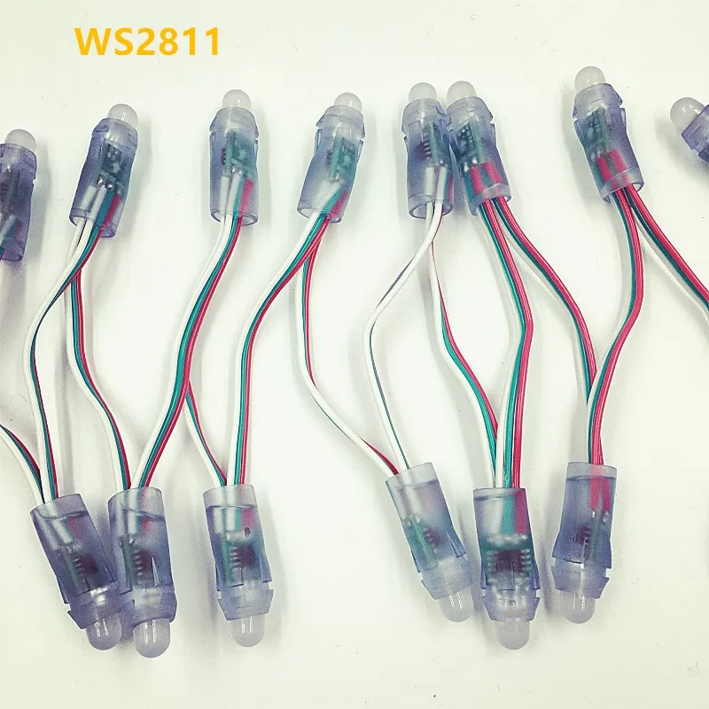 

WS 2811 2801 Full Color LED Pixel Module DC5V 12mm Waterproof IP67 Point Lights For Advertisement 500pcs/ lot