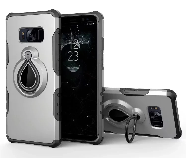 S8 аксессуары задняя защитная крышка чехол для Samsung Galaxy S8 S8 плюс Твердый Чехол-Броня из автомобильная подставка-держатель для телефона с магнитным