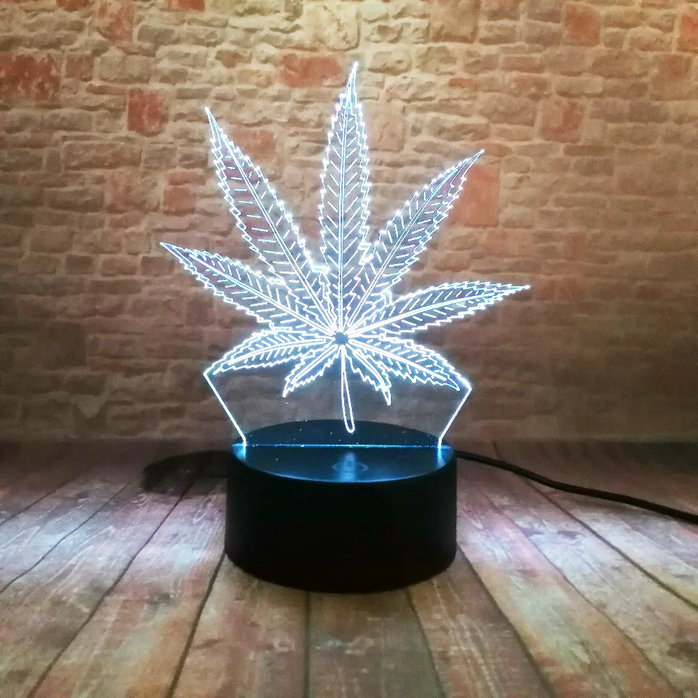 Красивая 3D иллюзия Светодиодная лампа с Кленовым листом форма ночника как друзья