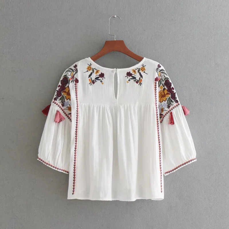 La Tee Da! 08 elyq новые блузки с вышивкой Женские рубашки Женская модная Повседневная