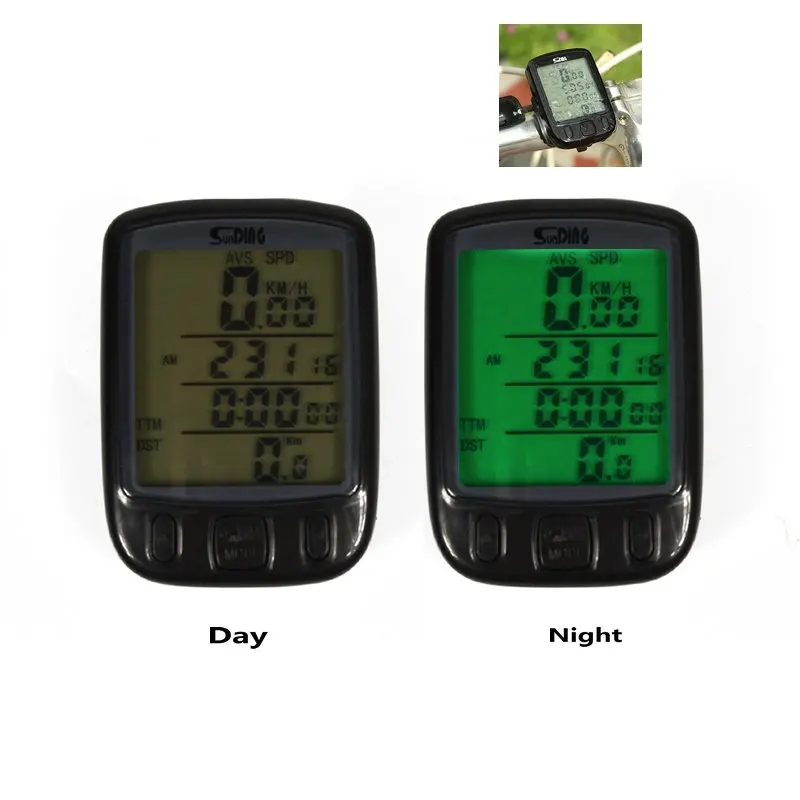 Multifunction Bicycle Computer SD 563B Waterproof LCD Display Cycling Bike Odometer Speedometer with Green Backlight Hot sale | Спорт и