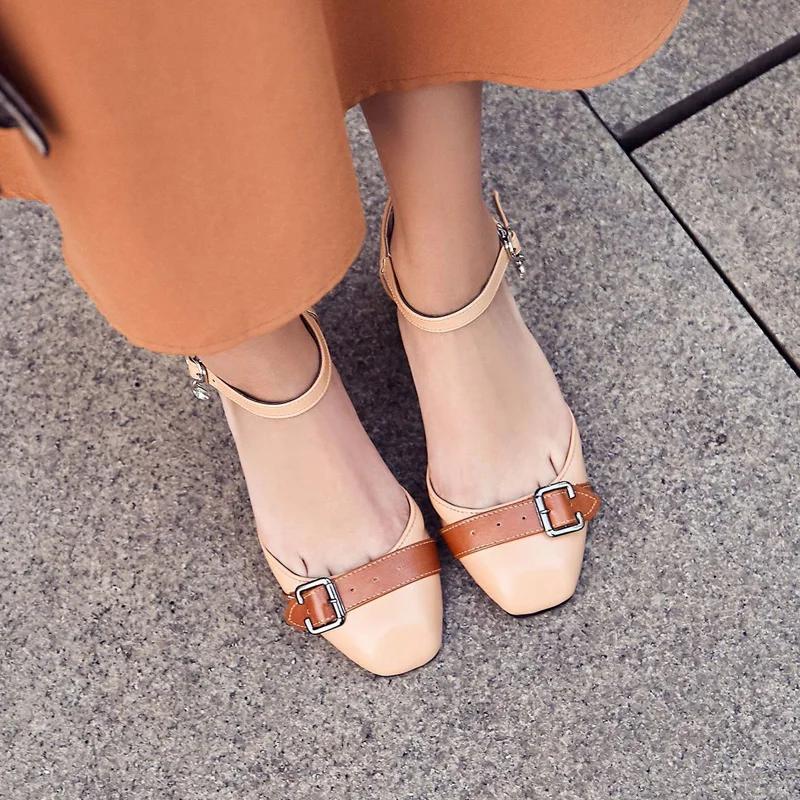 BeckyWalk/женские босоножки на среднем каблуке с закрытым носком модная женская