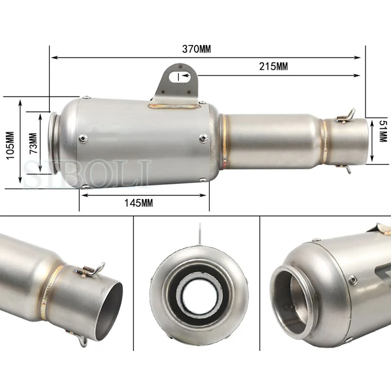 Универсальный 38-51 мм мотоцикл выхлопной трубы для Akrapovic лазерный глушитель